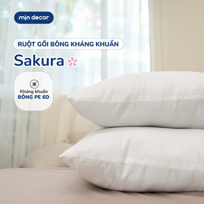 Ruột Gối Bông Kháng Khuẩn Sakura Mịn Decor, Ruột Gối Bông Gòn 45x65cm | 50x70cm