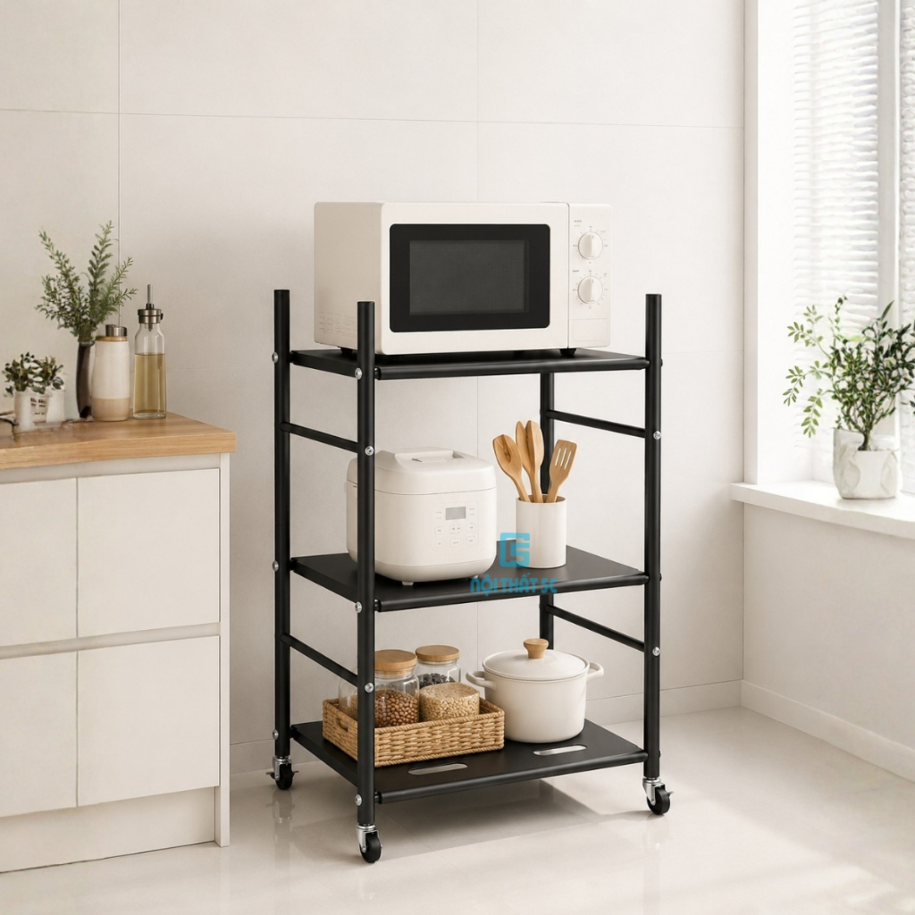 [Nội Thất 5C] Kệ Bếp khung sắt sơn tĩnh điện để đồ Gia Dụng, Kệ Lưu Trữ Thực Phẩm Đồ Khô, Sắp Xếp Gọn Gàng