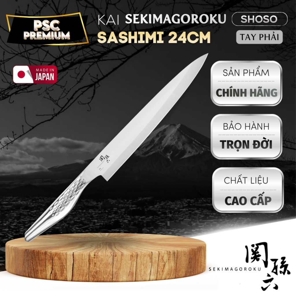 Dao sashimi Nhật KAI Sekimagoroku Shoso Yanagiba Dao tay phải chuyên dụng cho cắt thái sushi sashimi