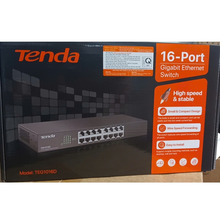 Bộ Chia Mạng Switch 16 Cổng 1000Mbps Tenda TEG1016D(SWITCH THƯỜNG KHÔNG POE)