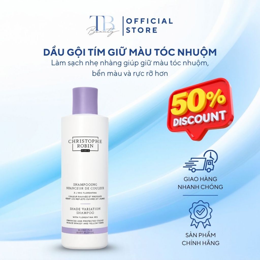 DẦU GỘI TÍM BABY BLONDE CHRISTOPHE ROBIN PARIS – KHỬ VÀNG, GIỮ TÔNG TÓC BLONDE SÁNG ĐẸP