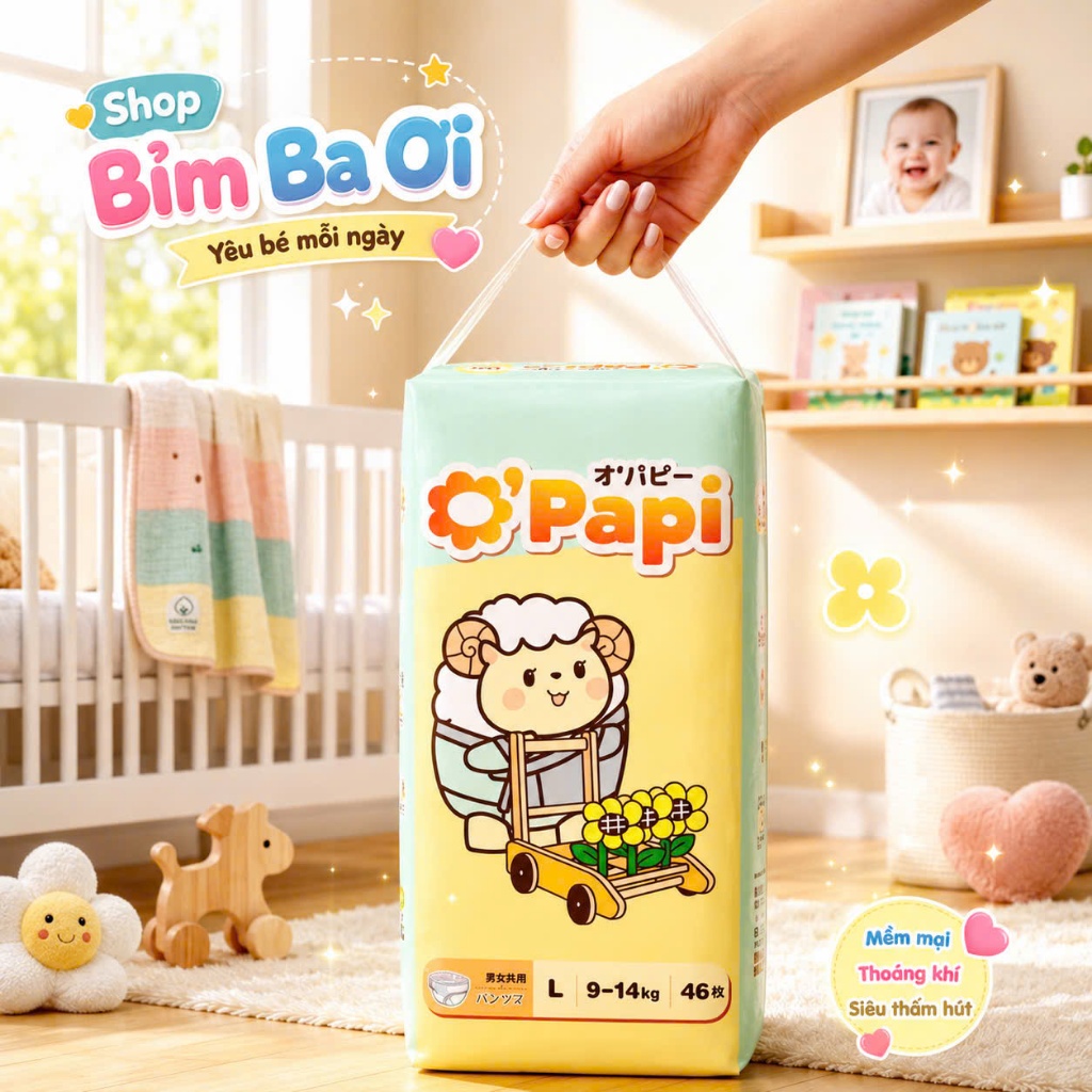 Tã/Bỉm Opapi tã quần,dán đủ size NB58,S56,M48,L46,XL42 XXL38