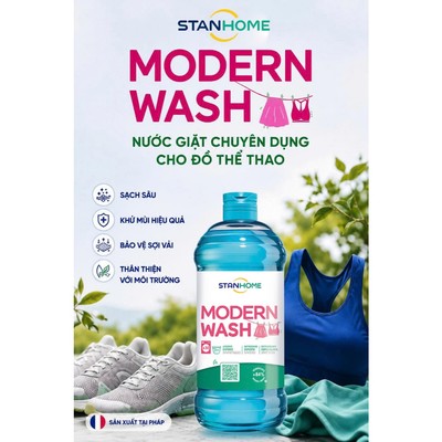 Nước giặt đậm đặc khử mùi chuyên dụng cho đồ thể thao  Stanhome Modern Wash 750ml