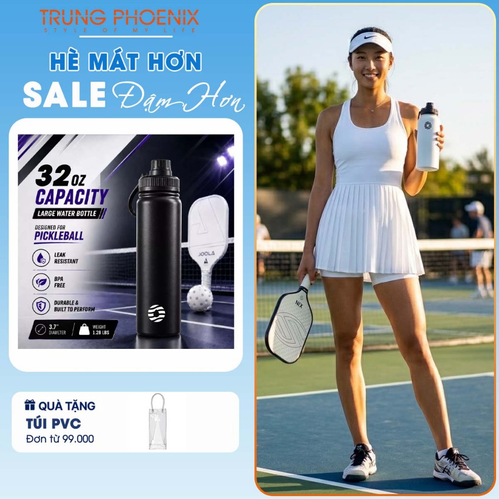 Bình Giữ Nhiệt Thể Thao Inox 304 Pickleball Thương Hiệu FJbottle Giữ Nhiệt 24-48H