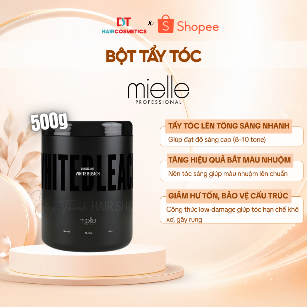 Bột Tẩy Tóc Chính Hãng Mielle Blondie Anne 500g – Lên Tone Sáng Mạnh, Ít Hư Tổn, Chuẩn Hàn Quốc.
