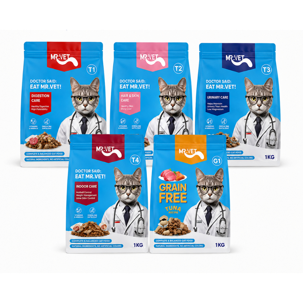 Hạt cho mèo MrVet 1Kg T3 T1 T2 Thức ăn cho mèo MrVet T3 gói 1Kg