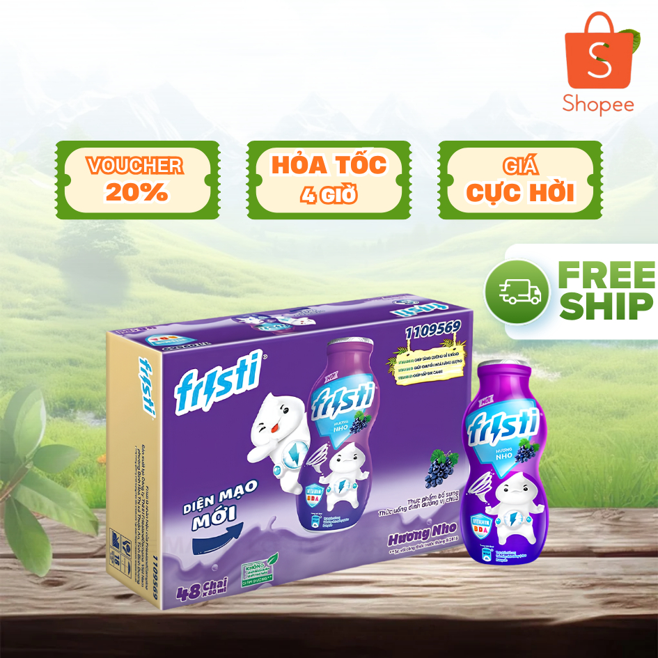 Sữa Chua Uống Fristi Hương Nho 80ml | Thùng 48 Chai