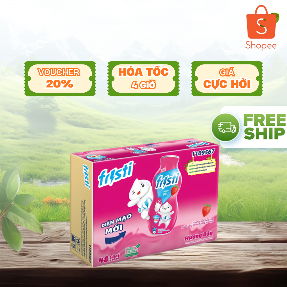Sữa Chua Uống Fristi Hương Dâu 80ml | Thùng 48 Chai