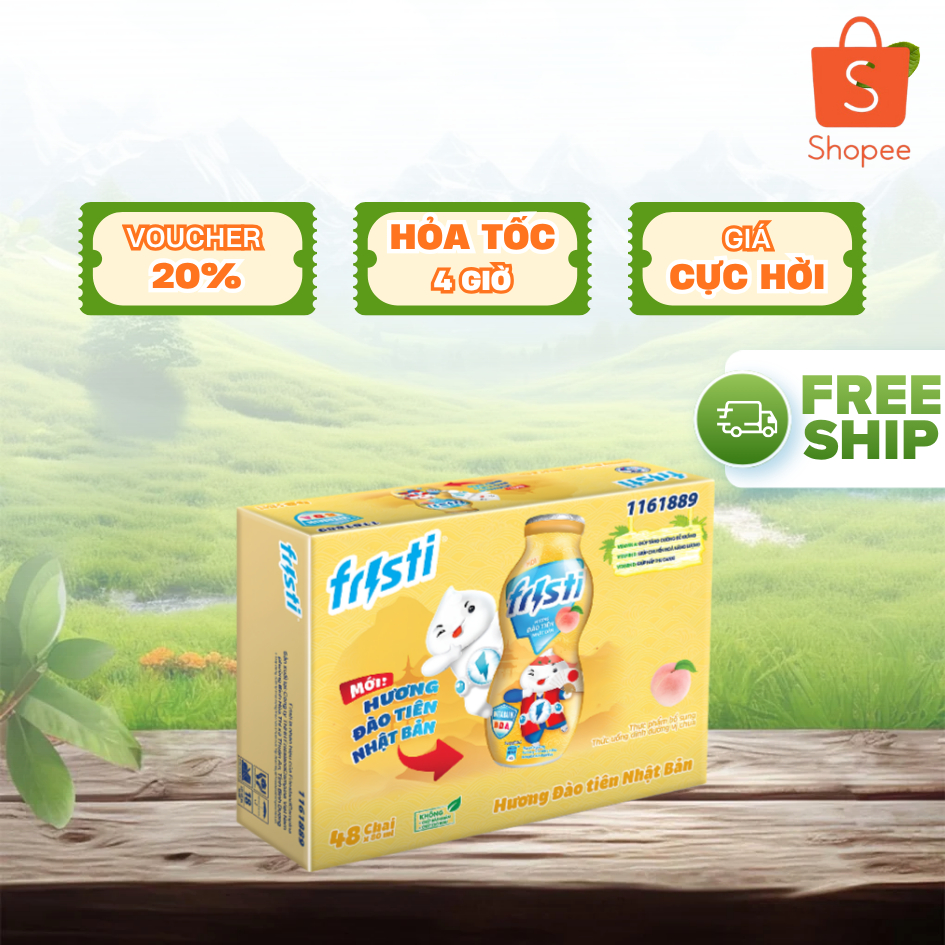 Sữa Chua Uống Fristi Hương Đào Tiên 80ml | Thùng 48 Chai