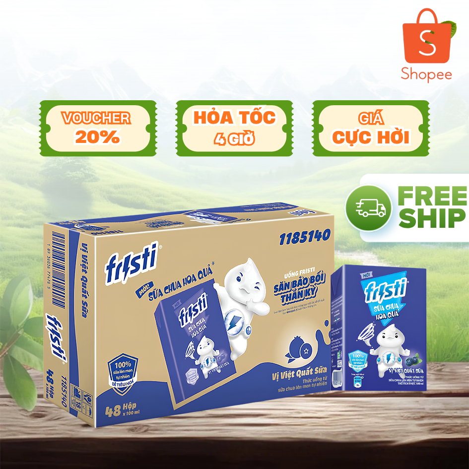 Sữa Chua Uống Fristi Việt Quất 100ml | Thùng 48 Hộp