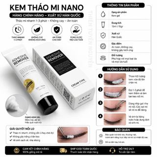 KEM THÁO MI Nano (Hàng chính hãng), dạng tuýt, xuất xứ Hàn Quốc, an toàn, không cay, dụng cụ nối mi