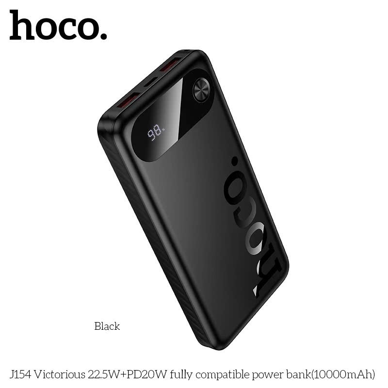 Pin dự phòng Hoco J154 10000mAh TypeC PD 20W & 2 USB-A QC 3.0 22.5W, Màn hình LED