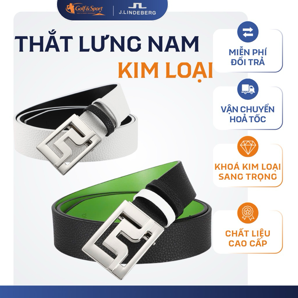 Thắt Lưng Golf Nam J.LINDEBERG Bridger Belt – Da Cao Cấp, Khóa Bridge Signature, Phong Cách Thể Thao
