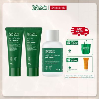 [SẢN PHẨM MỚI] Bộ Skincare MINI Trà Xanh Nước Tẩy Trang, Sữa Rửa Mặt, Mặt Nạ Đất Sét Giúp Làm Sạch Sâu Cho Mọi Loại Da