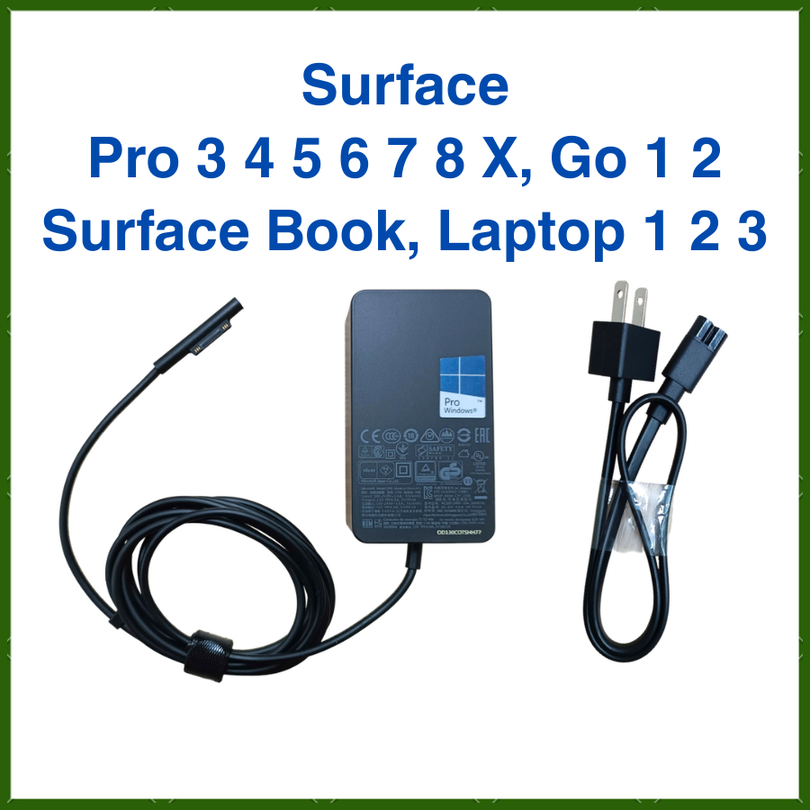 Sạc Microsoft Surface Pro 3 4 5 6 7 8 X, Surface Go 1 2, Surface Laptop 1 2 3, Surface Book - Adapte