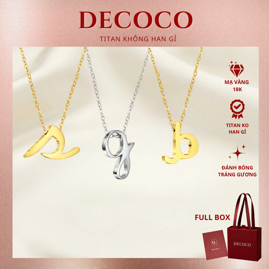 Dây chuyền nữ DECOCO ACC My Name mặt chữ cái theo tên của bạn DECOCO ACC ACCESSORIES