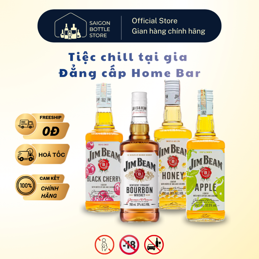 Jim Beam Bourbon Whiskey Mỹ [Chính Hãng]