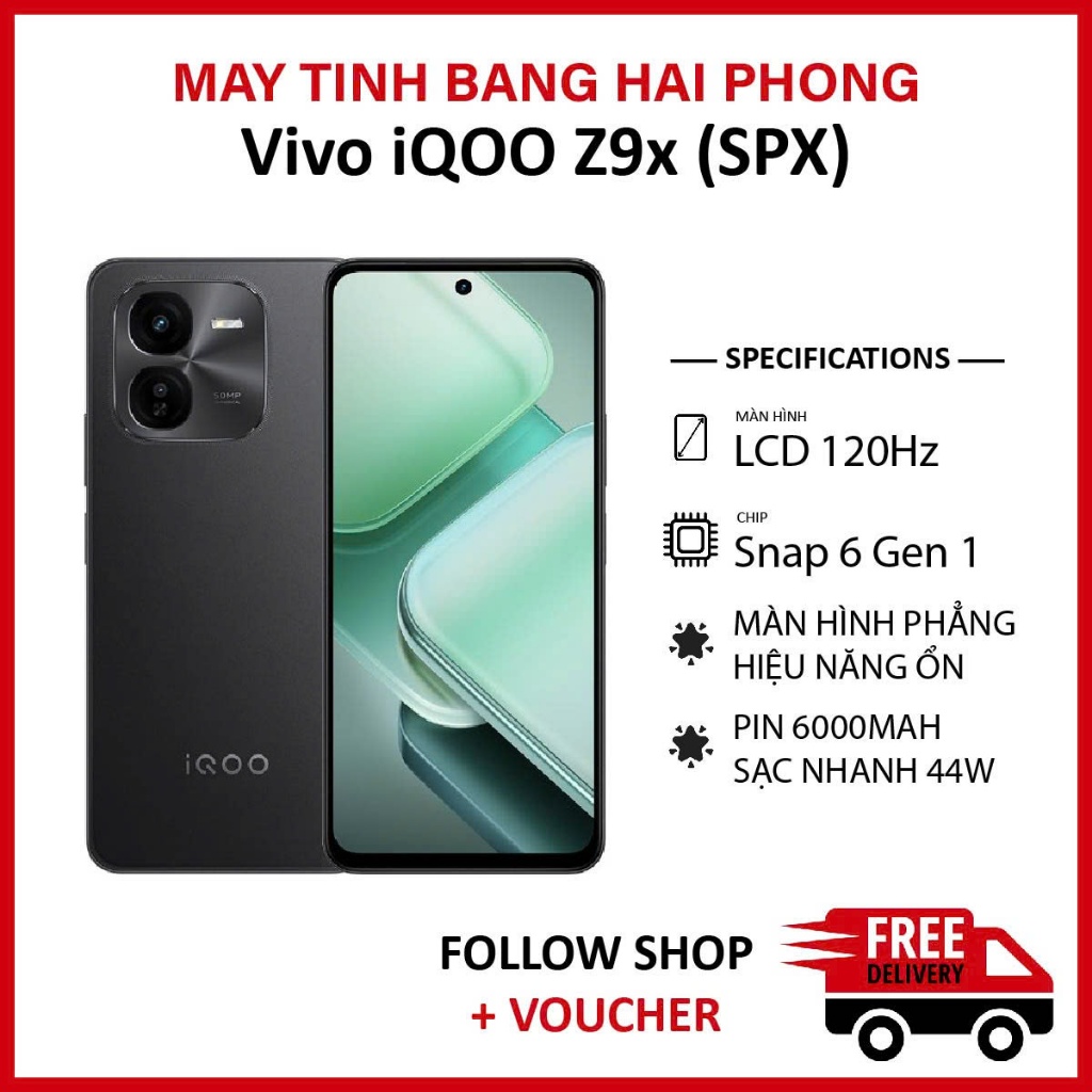 [Máy Cũ] Điện thoại Vivo iQOO Z9x, RAM 8/128GB chip Snapdragon 6 Gen 1 màn Full HD+ 120Hz pin 6000 mAh