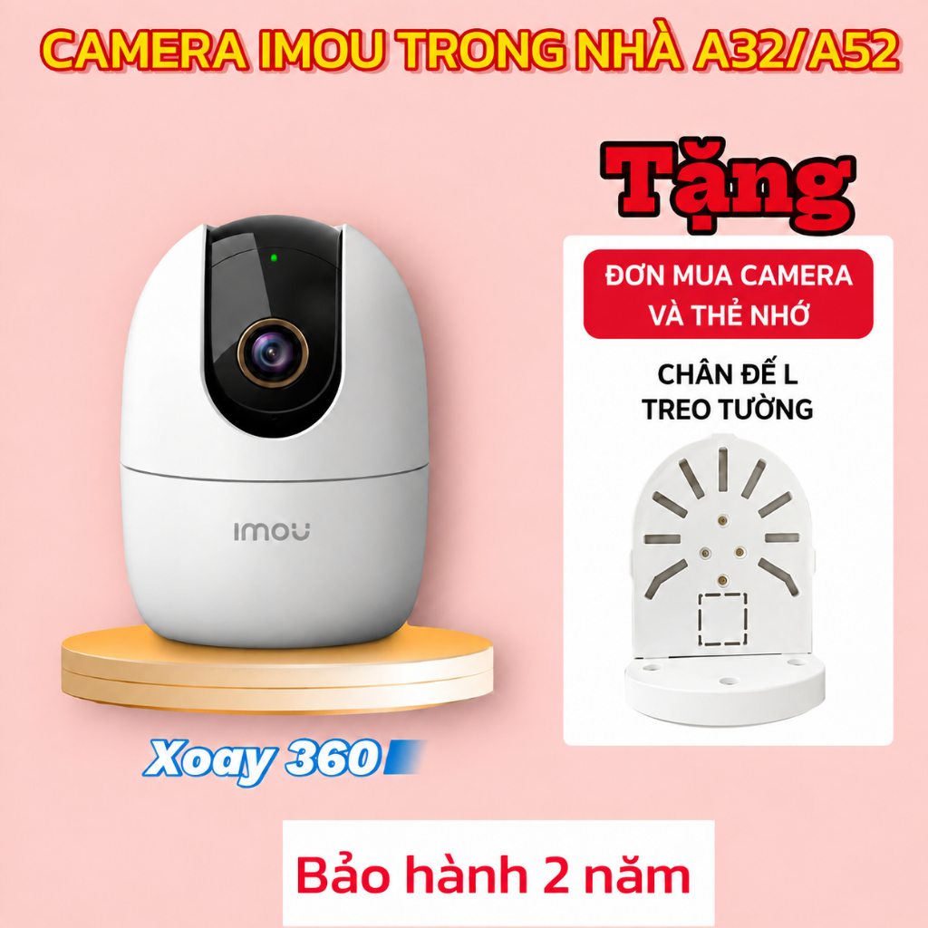 (TẶNG ĐẾ đơn cam+thẻ)Camera Imou Wifi Trong Nhà A32EP A32P PRO A52P A52P PRO,Xoay 360,Chính Hãng