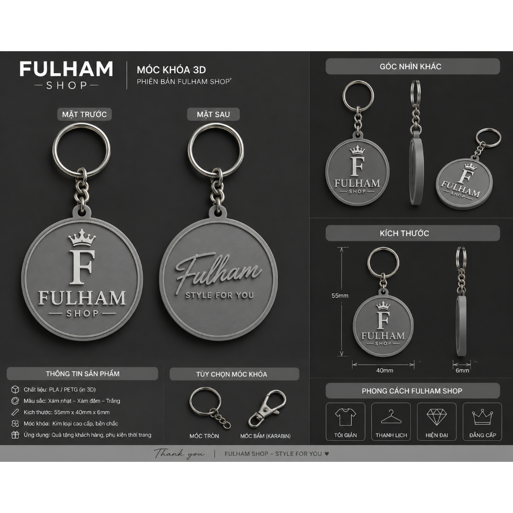 (Quà Tặng) Móc Khoá Fulham Shop Tặng