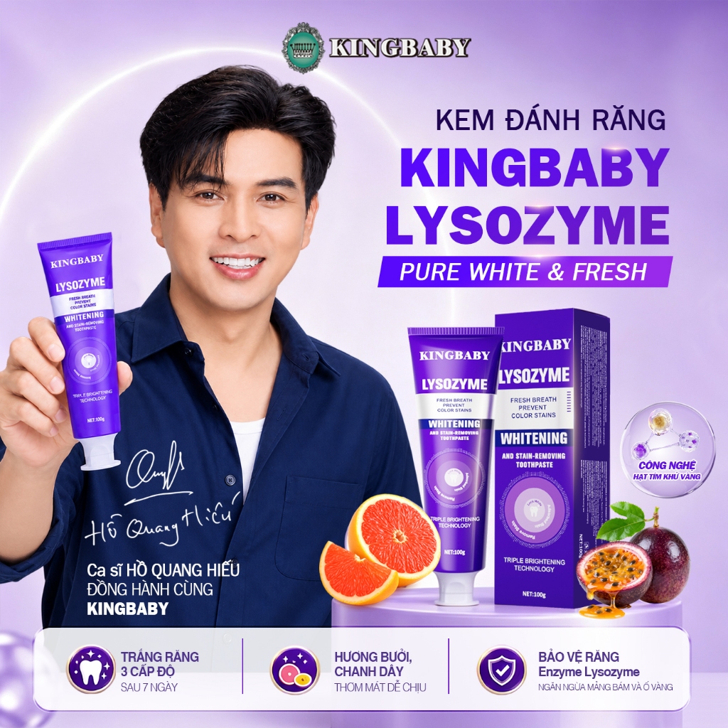Kem Đánh Răng Trắng Sáng KINGBABY Làm Trắng Răng, Giảm Ố Vàng, Loại Bỏ Mảng…