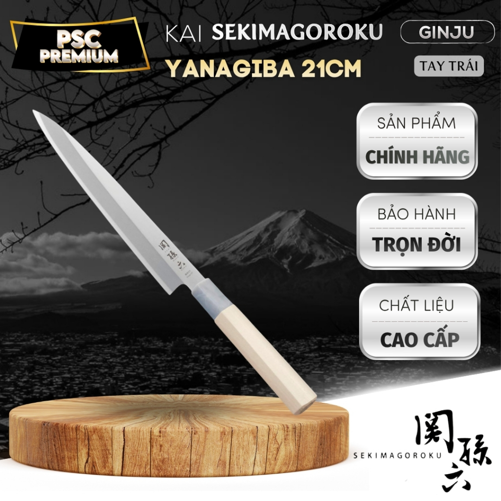 Dao Sashimi tay trái cao cấp KAI Ginju Sashimi Dao Sashimi dành cho người thuận Tay Trái KAI AK5067 