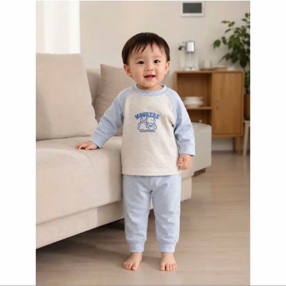 Bộ Đồ Bé Trai Dài Tay Thu Đông, Áo Tay Dài Quần Dài Form Thoải Mái, Đồ Bộ Trẻ Em Bé Trai - MOMO Nhí