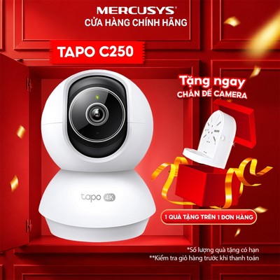 Camera Wifi Trong Nhà TP-Link Tapo C250 4K | AI Phát Hiện Thông Minh, Thông Báo Tức Thì, Quay 360 Độ