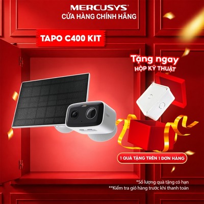 Camera Ngoài Trời TP-Link Tapo C400 / C400 KIT | AI Thông Minh, Không Dây, Chuẩn IP65, Chất Lượng 1080p, Có Màu Ban Đêm