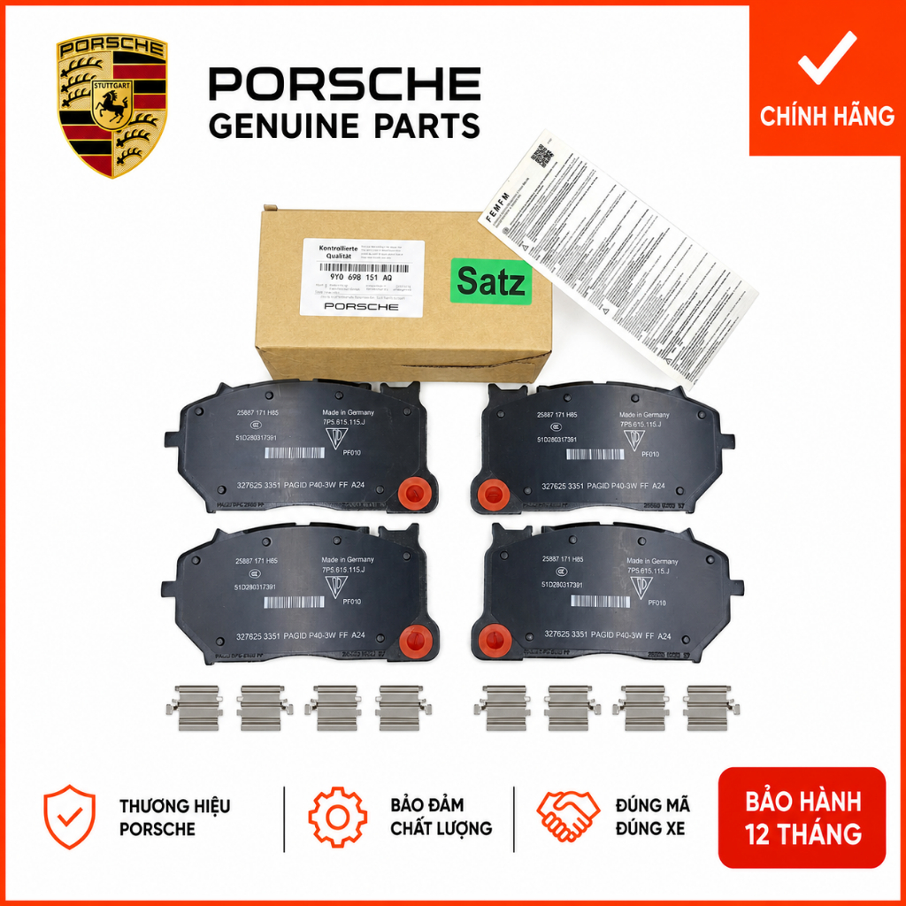 [Chính Hãng] Má Phanh Trước Porsche Cayenne 9YA 9YB PSCB Đời 2019-2023 9Y0698151AQ