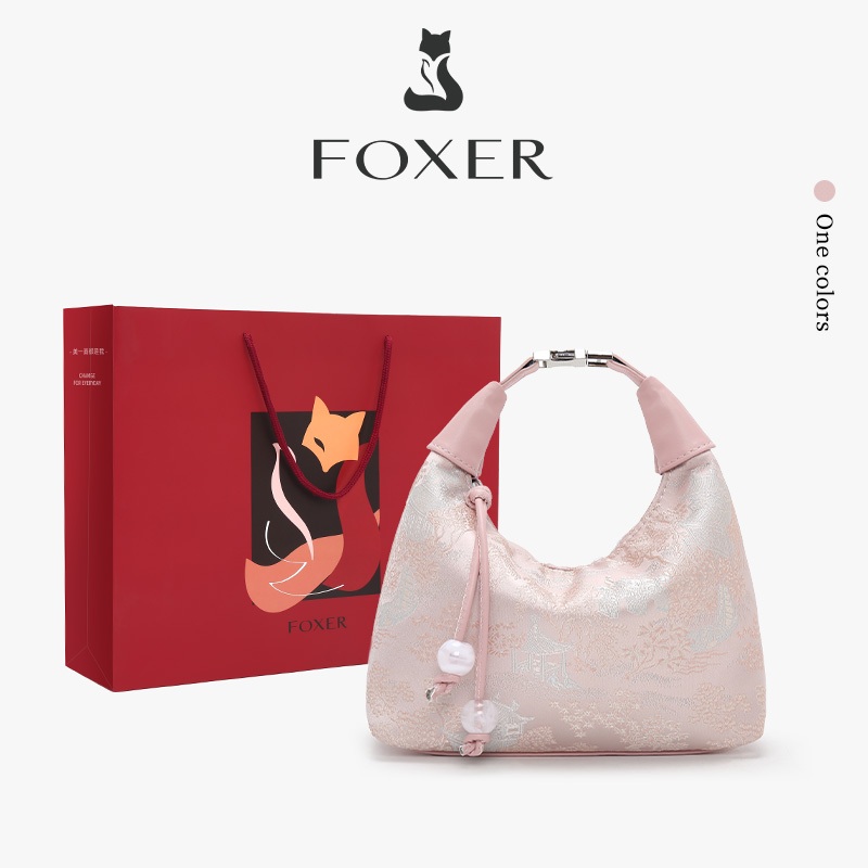 FOXER Túi xách nữ chất liệu mềm thiết kế họa tiết cao cấp kèm dây đeo vai túi đeo chéo