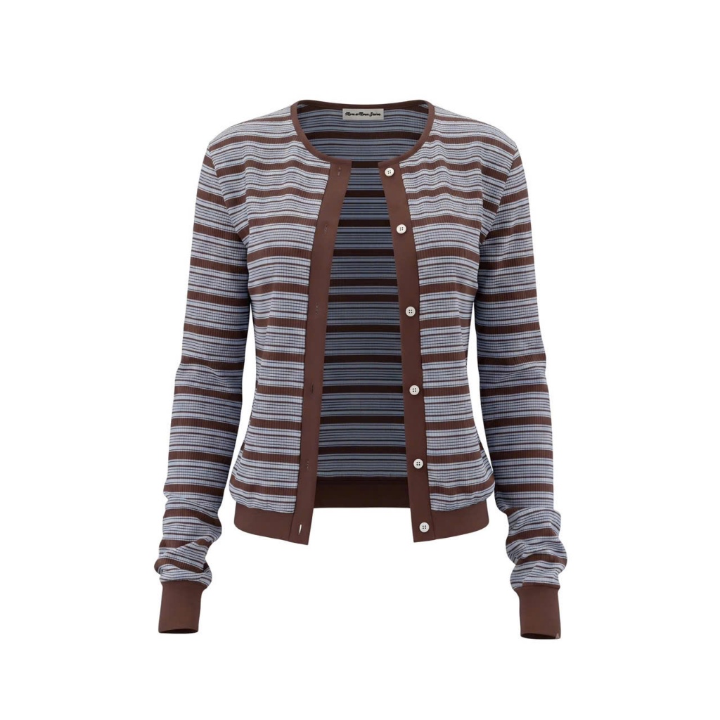 TECLA Jovi Coat – Áo Khoác Cardigan Sọc Tay Dài