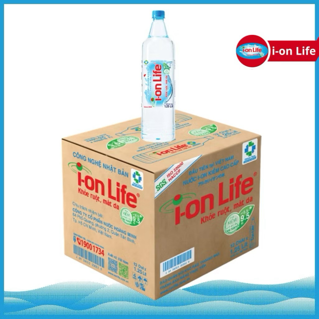 Nước uống ion Kiềm ion- Life chai 1250ml ( thùng 12 chai )