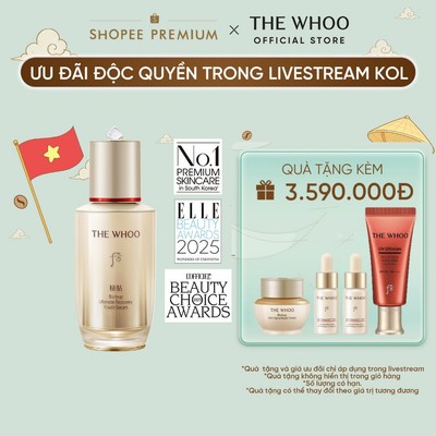 KOL x Whoo x Tinh chất tự sinh chống lão hóa thế hệ thứ 4 THE WHOO Bichup Ultimate Recovery Youth Serum 50ml