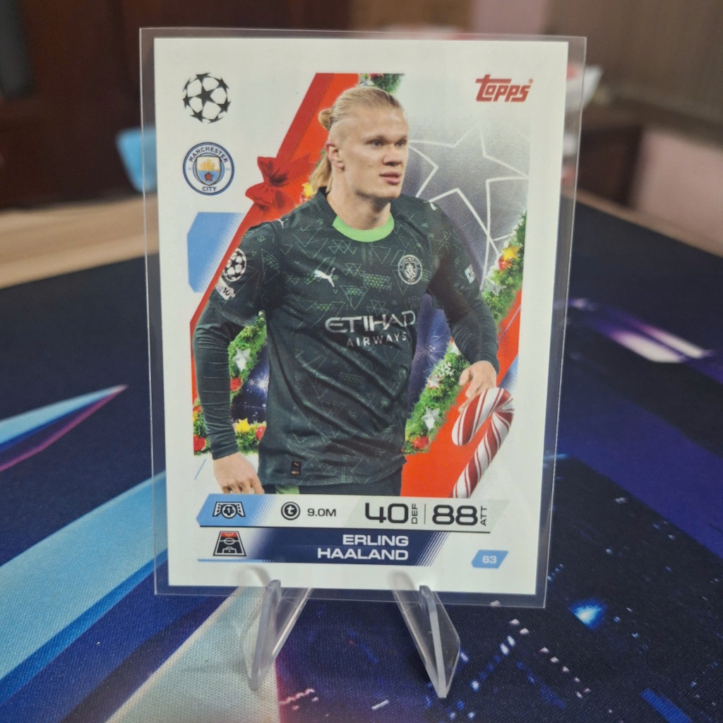Haaland Man City, thẻ Topps MATCH ATTAX chính hãng
