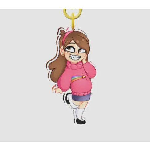Gravity Falls Mabel Glitter Acrylic Keychains muadecorshop