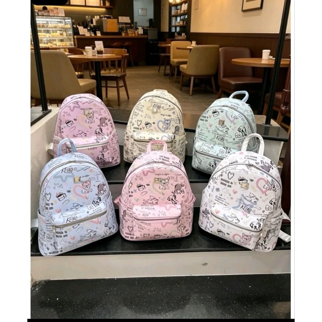 Balo Nữ Mini Size 40cm Họa Tiết Hoạt Hình Cún Chó Dễ Thương - Balo Học Sinh Cấp 2 3 Sinh Viên Đựng V