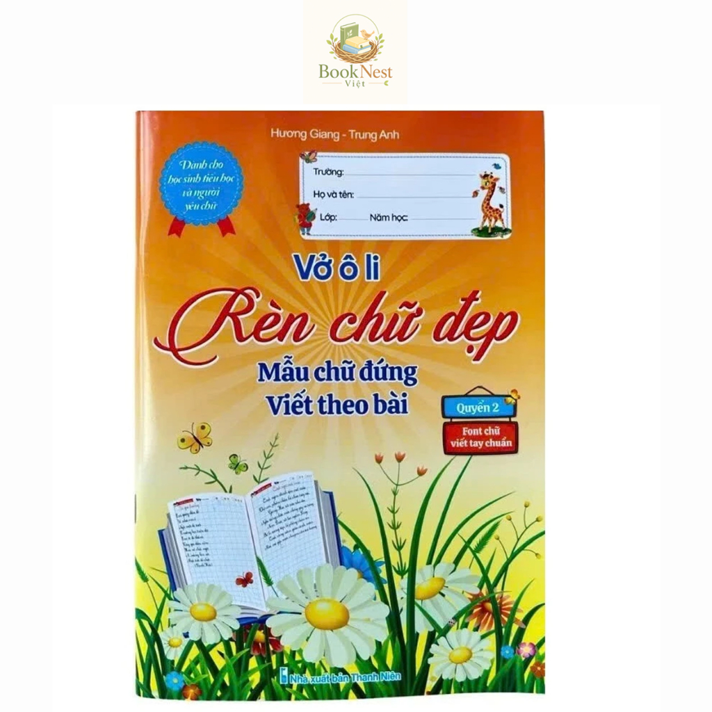 Sách - Vở Ô Li Rèn Chữ Đẹp Mẫu Chữ Đứng Viết Theo Bài - Font Chữ Viết Tay Chuẩn
