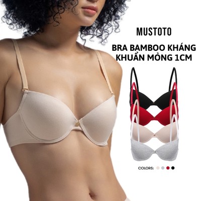 MUSTOTO Áo Lót Nữ Bra Mút Mỏng Có Gọng Mềm Nâng Ngực Bamboo Kháng Khuẩn Mây (MA17)