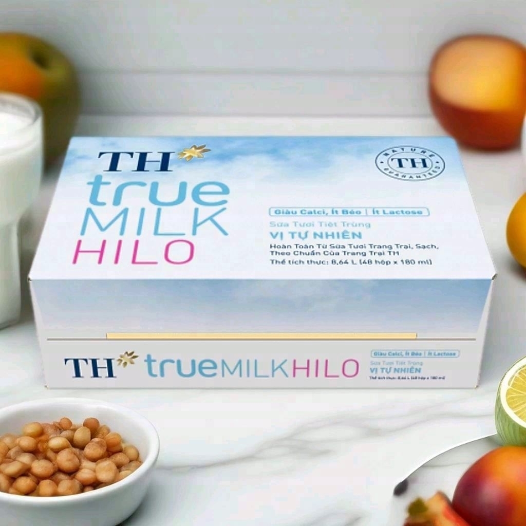 Thùng 48 Hộp Sữa Tươi Tiệt Trùng TH true MILK HILO 180 ml