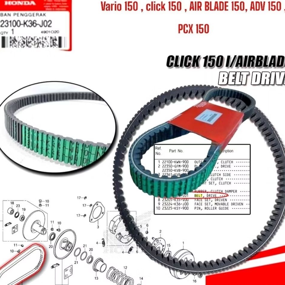 DÂY CUROA VARIO 150 / CLICK 150 / AIR BLADE 150 / PCX 150 / ADV 150 -zinzin