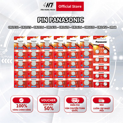 Pin CR2032, CR2025, CR2016, CR1632, CR1620, CR1616, CR1220, CR2450, LR44 Panasonic 3V made in Indonesia Chính Hãng