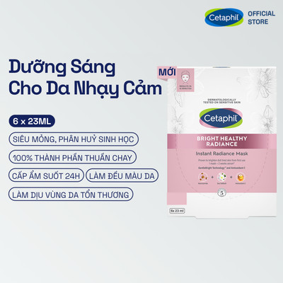 [SVIP] Hộp 6 miếng mặt nạ dưỡng sáng và cấp ẩm Cetaphil Bright Healthy Radiance Instant Mask 6x23ml