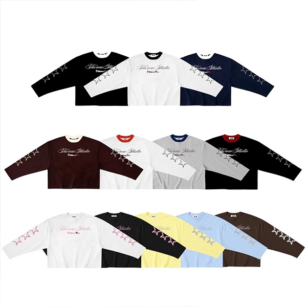 Áo Thun Tay Dài STAR Boxy Form Rộng Unisex Nam Nữ, Áo Phông Long Sleeve Oversize Cổ Tròn Basic Phong Cách Hàn Quốc