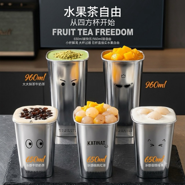 10 Ly Pet Vuông Tráng Gương Hottrend 650ml-960ml