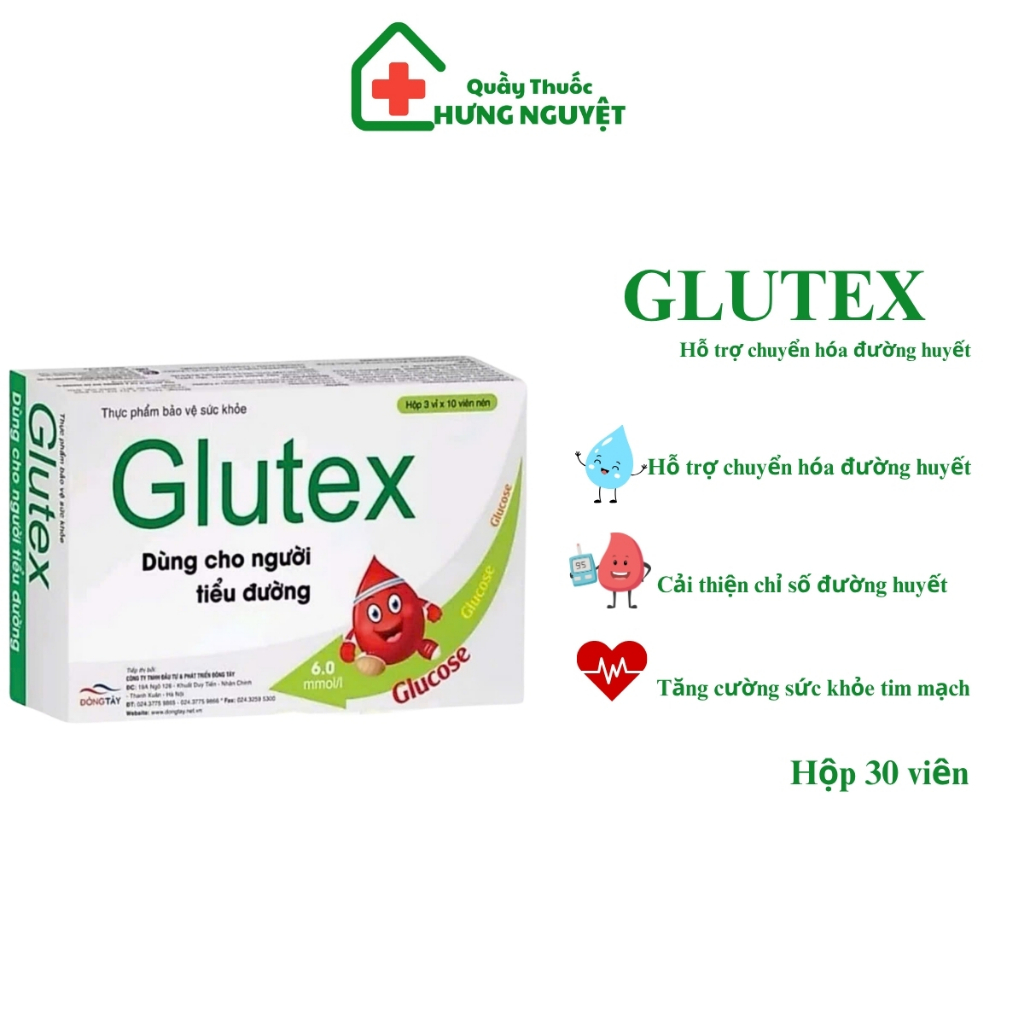 Glutex hỗ trợ ổn định đường huyết hộp 30 viên