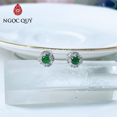 Bông tai cẩm thạch - Bông tai phỉ thúy type A - Ngọc Quý