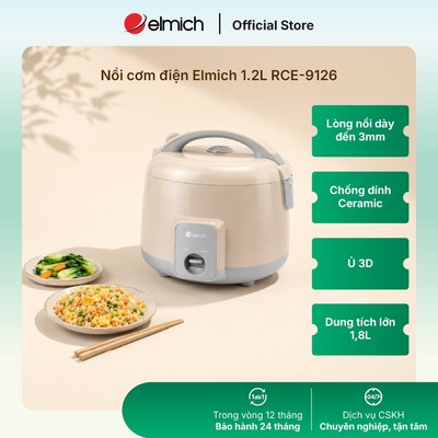 Nồi cơm điện Elmich Ceramic 1.2L RCE-9126