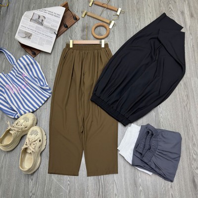 Quần Baggy Bigsize Nữ Dáng Dài 9 Tấc Vải Mango Lạnh Lưng Chun Co Giãn Thoải Mái Q595