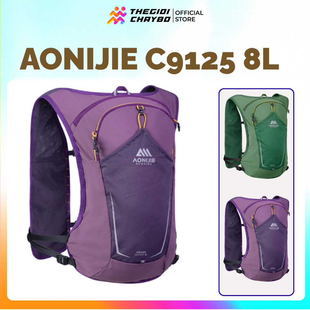 Vest Nước Chạy Bộ Aonijie C9125 8L - Balo Chạy Trail Trekking Siêu Nhẹ Chống Thấm